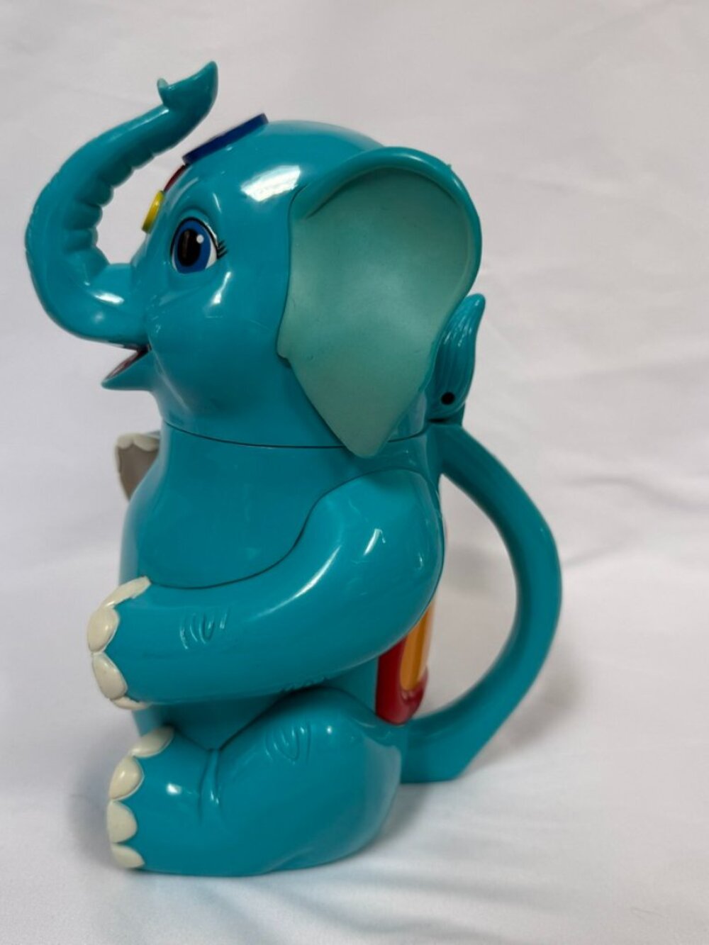 Vintage Ringling Bros Circus Blue Elephant Mug Flip Top Souvenir